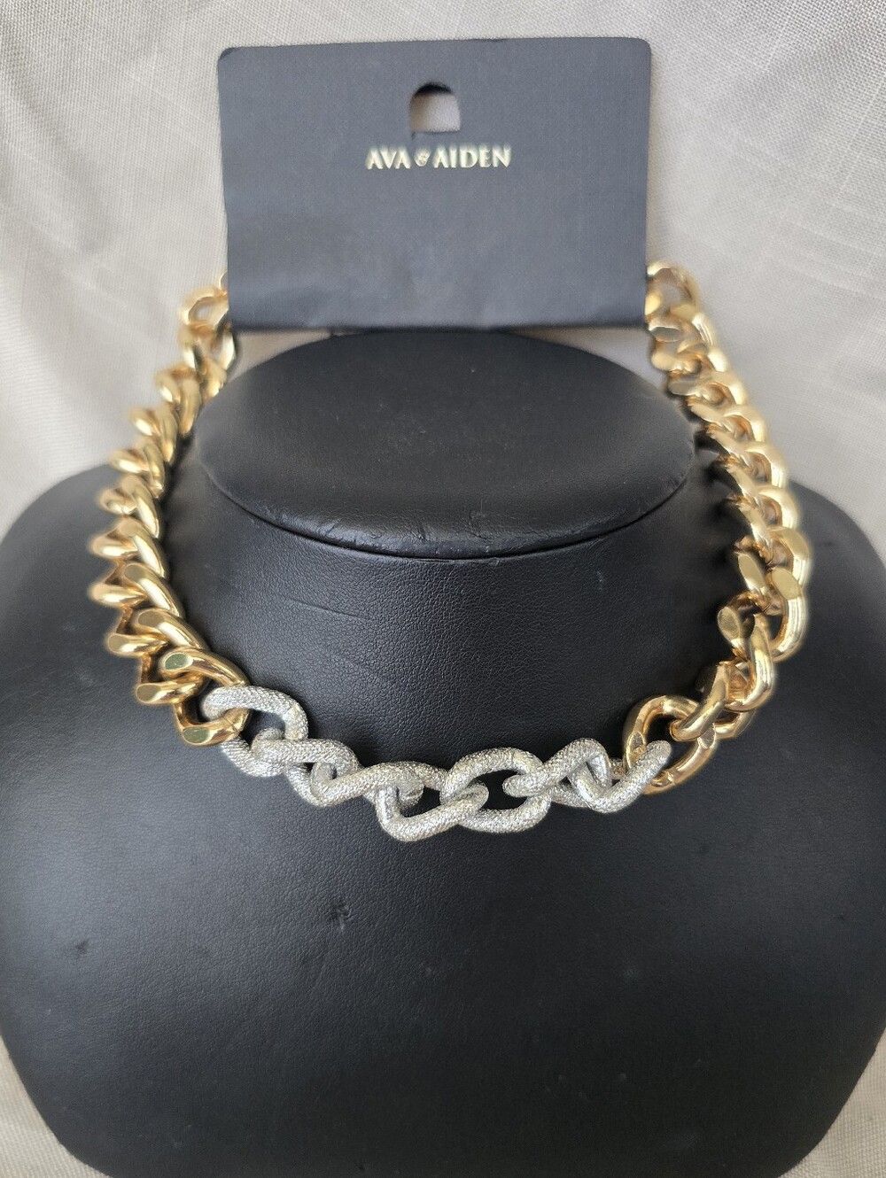 Ava & Aiden Two-Tone Gold and Silver Link Necklace